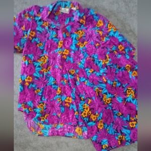 Bill Blass Purple and Blue Short Set Vibrant Statement Piece